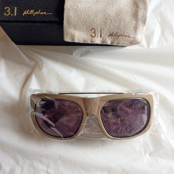 3.1 Phillip Lim "RYDER" tall arm violet tinted lens hybrid aviator sunglasses - Picture 2 of 8